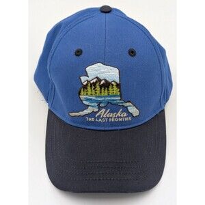 Alaska Outpost The Last Frontier Alaska Baseball Hat Cap Blue
